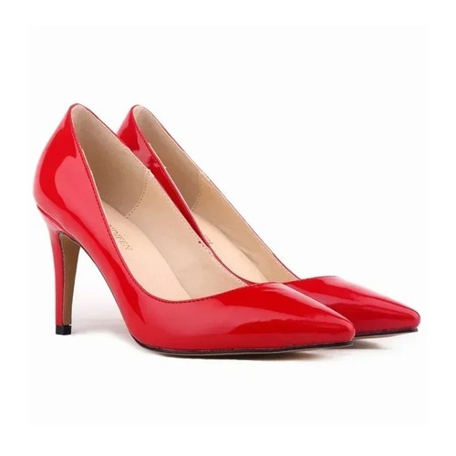 Women red pointed toe high - pointed,