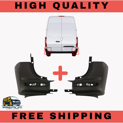 Rear bumper corner - rear, black