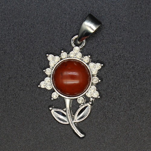 Crystal flowers pendant - crystal,