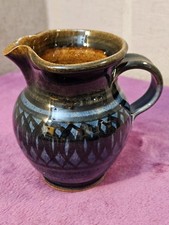 Godshill Vintage Studio Pottery Ceramic Blue Jug - New Forest Retro