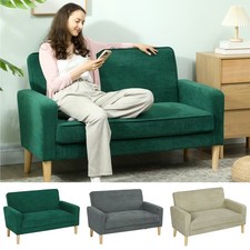 2 Seater Sofa, Velvet Small Sofa with Rubber Wood Legs