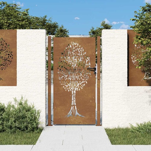Galvanised steel garden gate - steel,