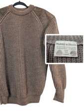 Murray Brothers of Hawick Scotland Pure New Wool Jumper Size L SUEDE PATCHES