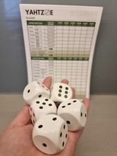 XL Yahtzee Wood Dice x 5 &