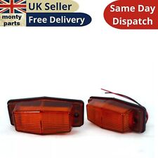2X OLD SCHOOL LOOK YELLOW LED SIDE MARKER MULTI-VOLT FOR TRUCK LORRY CAMPER VAN