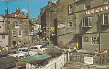Postcard Robin Hood's Bay nr Whitby Old Cars Ford Anglia Triumph Herald Ref VS