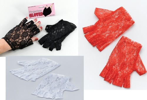 Black lace fingerless - 80's,