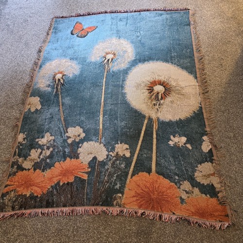 Dandelion floral woven throw - dandelion,