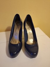 Royal blue suede - suede, heel