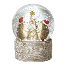 Hedgehogs Around Gold Christmas Tree Snow Globe from Heaven Sends Novelty Gift