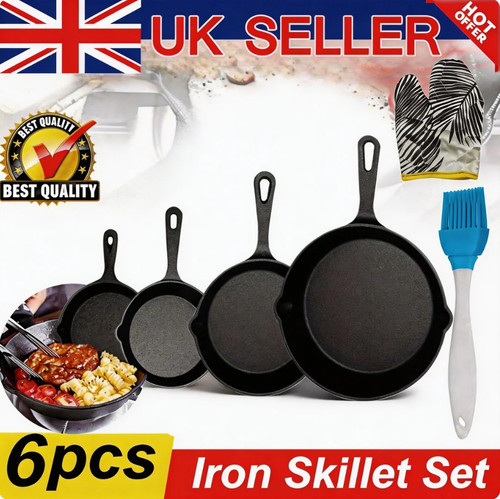 6pcs cast iron pre seasoned - cast,