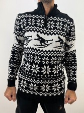 Men's  Ex Livergy Christmas Zip Neck Jumper.... Size S-2XL