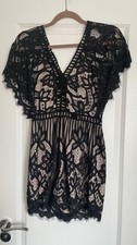 Parisian New Look black & nude lace playsuit Size 10