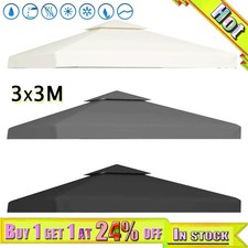 3x3m Gazebo Top Cover Roof 1 Tier 2 Tier Canopy Tent Replacement Fabric Pavilion