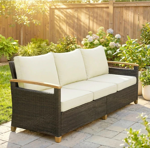 Seater rattan garden sofa - rattan,