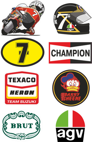 Barry sheene stickers - barry,