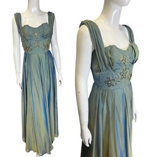 Vtg 50's Dress Formal Ballgown