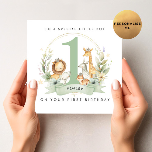 Personalised 1st birthday card - 1st,