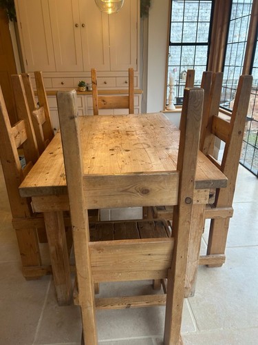 Wooden farmhouse dining table - wooden,