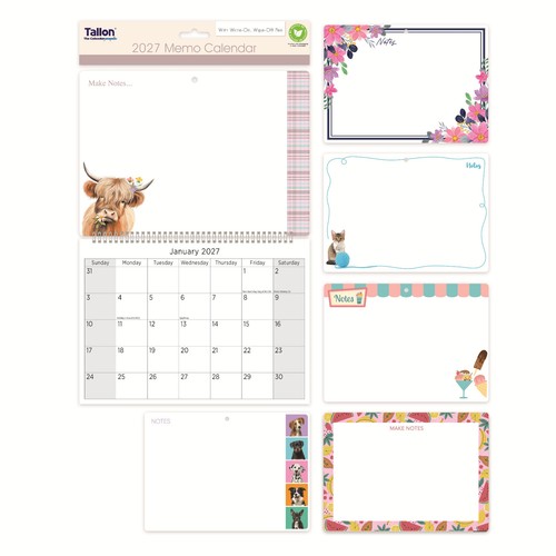 2027 memo calendar wipe off - 2027,