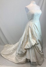 Justin Alexander Couture - Women's UK Size 12, Cream Lace and Silk Wedding Dress