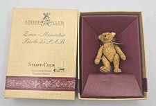 Vintage Steiff Hantel Scotland Pewter Miniature Articulated Bear In Box U315/23