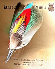 Hector Russell Real Scottish Plume Feather Brooch Handmade in the Highlands