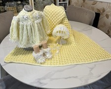 Hand Knitted Baby Blanket Set