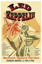 Led Zepplin 1975 - Concert VINTAGE BAND POSTERS Music Rock Blues Old Advert #ob