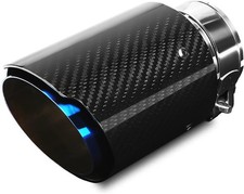 Exhaust Tips Muffler Stainless Steel and Glossy Carbon Fiber Car Exhaust Tail...