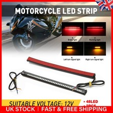 Flexible 48LED Motorcycle Light Strip Rear Tail Brake Stop Turn Signal Lamp Bar