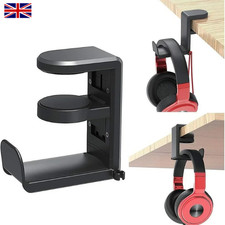 Rotating Headphone Stand Under Desk Clamp-on Gaming Headset Holder Hanger Hook