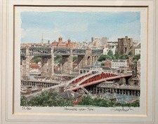 Swing Bridge Newcastle Upon Tyne Ltd Edition Framed Print by Glyn Martin 513/850
