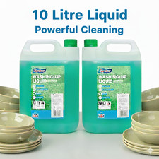 (2Pcs) 10L Washing Up Liquid Kitchen Dishes Detergent Soap Cleaner Fresh Lemon