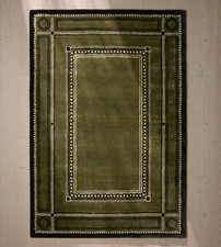 Hand-Tufted Olive Green Art