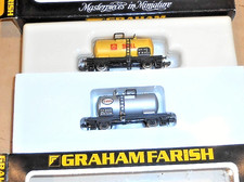 LIMA N Gauge 2 TANK WAGONS ESSO & SHELL - IN GRAHAM FARISH STORAGE BOXES - BOXED