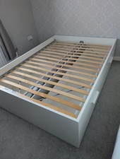 IKEA Malm Double Bed Frame with 4 Drawers White - Flat Packed