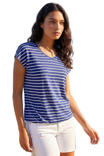 Roman originals stripe neck - stripe, v-neck
