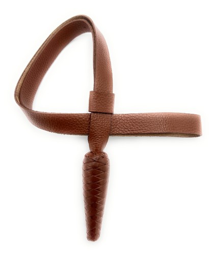Sword knot tan leather warrant - leather,