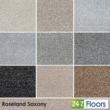 Soft Grey Carpet Saxony 12mm Thick Stain Resistant Action Back Bedroom Lounge