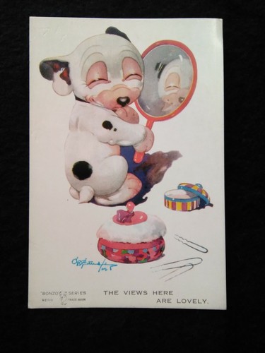 Bonzo comic postcard g e - comic,