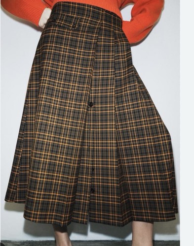 Zara collection check midi - zara,