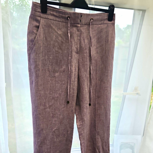 Lilac linen straight leg - linen,