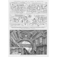 LONDON Carpenters Hall in the Course of Demolition - Antique Print 1877