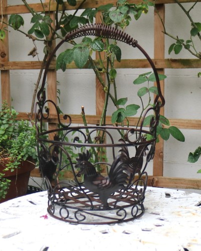 Vintage metal wire basket with - metal,