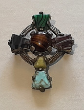 Vintage Miracle Style Pendant Brooch - Celtic Cross Design