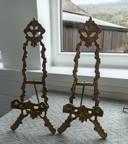 Pair brass vintage ornate - of,