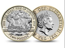 Very Rare 2016 £2 Coin 350th Anniversary Of The Great Fire Of London