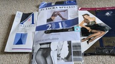 New Hosiery X4 Variety Bundle Seamed Stockings &Tights Size M/L