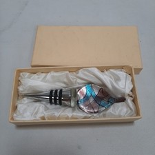 CGB Giftware Purple Art Glass Leaf Bottle Stopper New in Gift Box